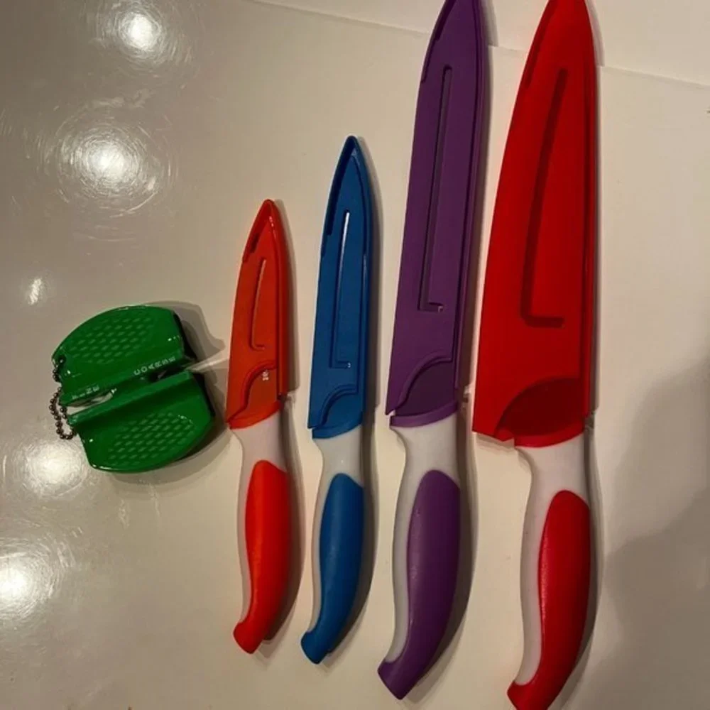 Knife Set ‎ - Knives & Sharpener (Multi-Colored by Eat Neat)